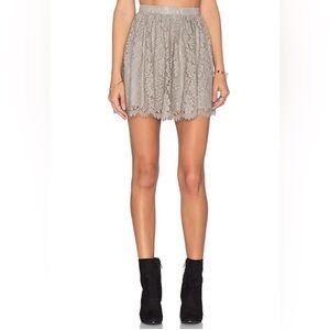 Show Me Your Mumu Anna Y2K Grey Lace Mini Skirt- Size XS